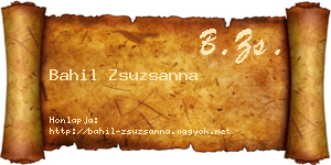 Bahil Zsuzsanna névjegykártya